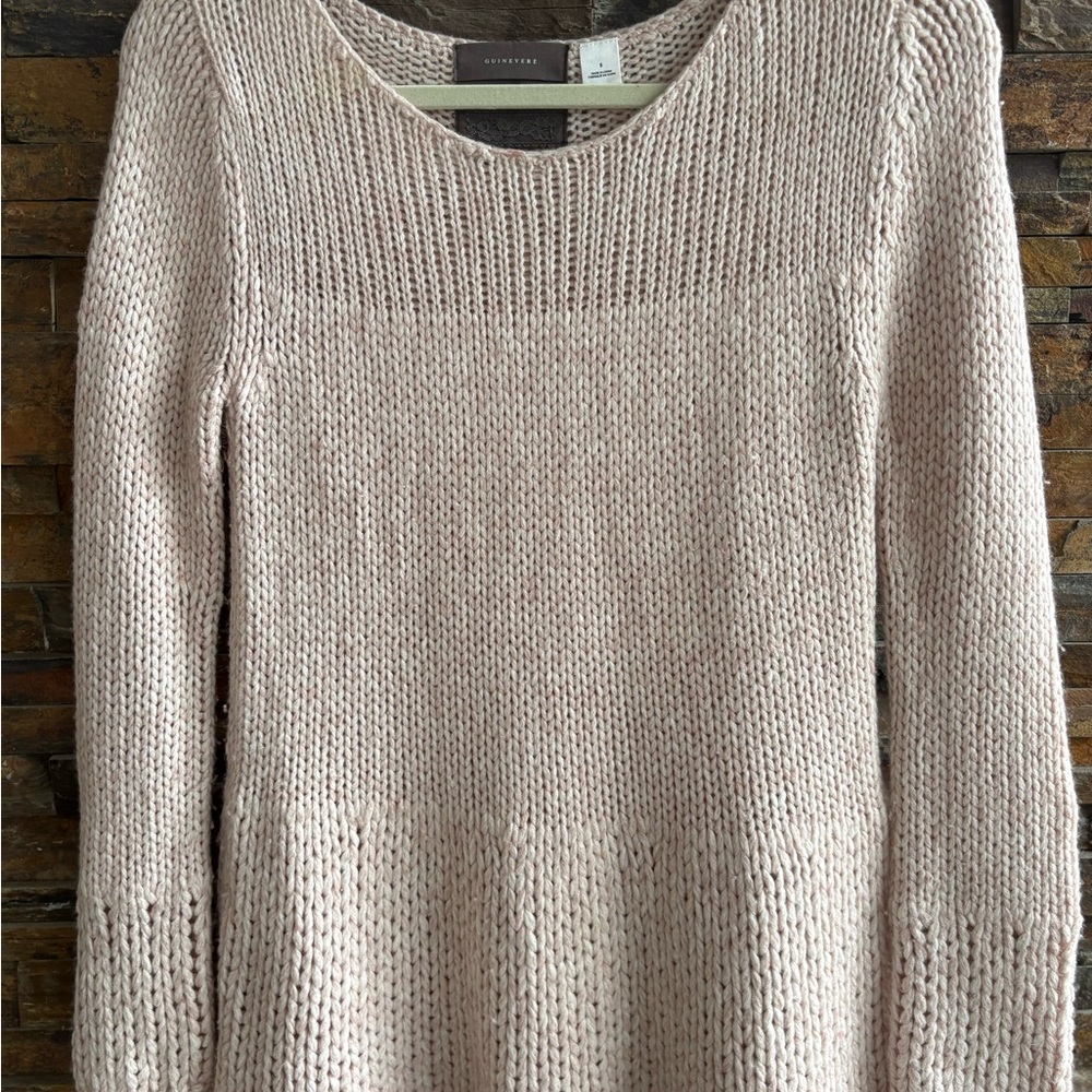 Cozy Anthropologie Blush Pink Knit Sweater